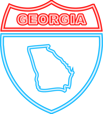 Georgia state map neon